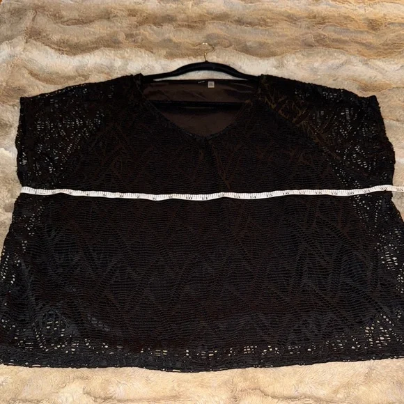 Sheer Black Lace Overlay Top – Size PXL - Picture 3 of 5
